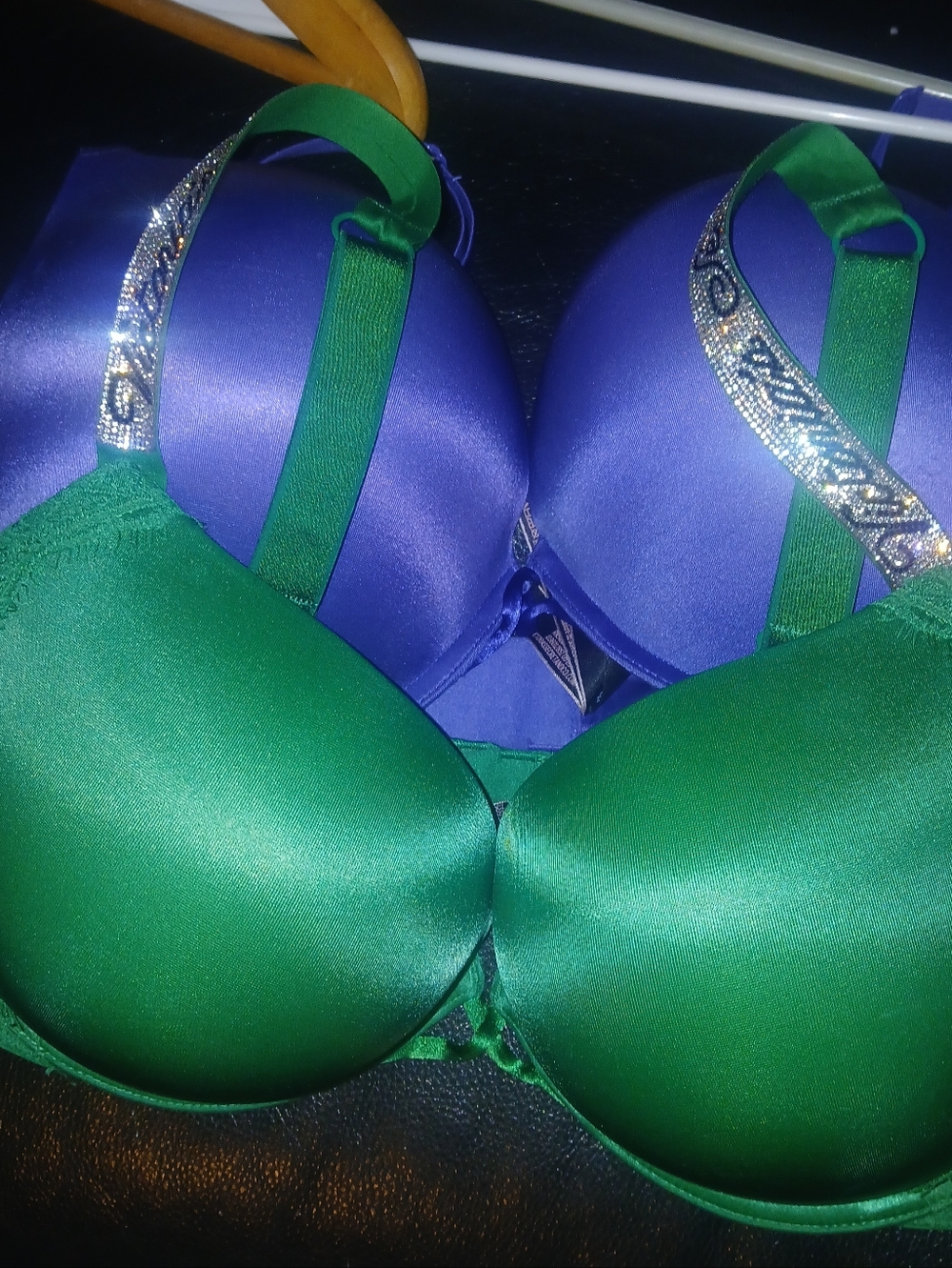 Victoria Secret Women’s Push-Up Bra in Green and Purple 2for 45 Or 1 For 25